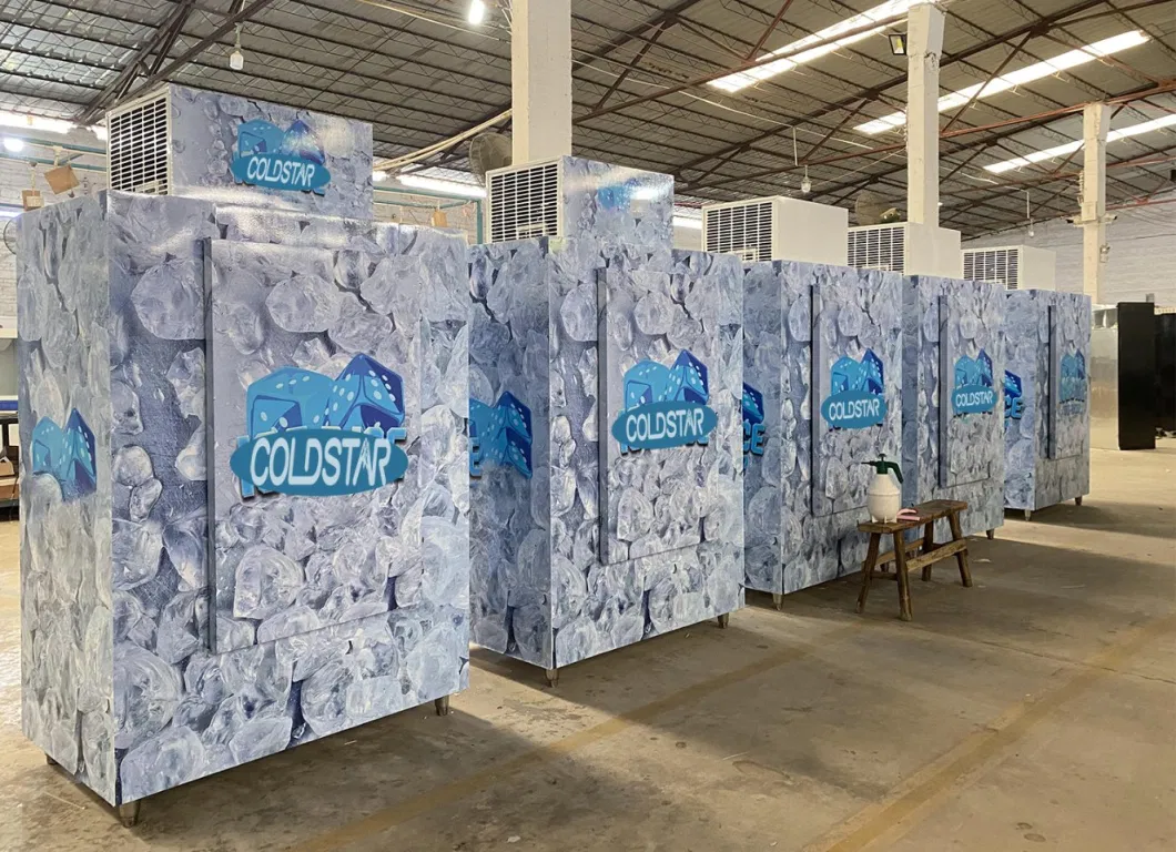 Outdoor Commercial Bagged Ice Freezer Merchandiser Cold Room Storage Bin