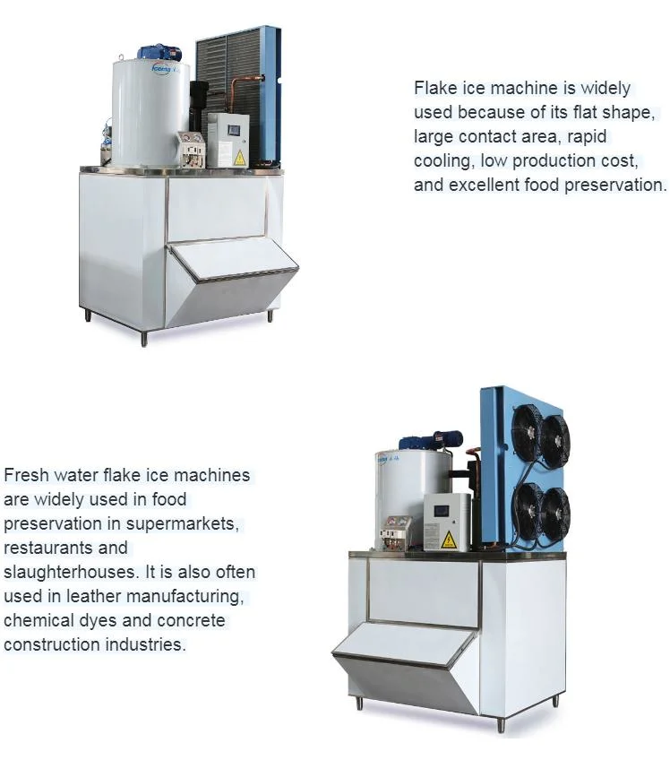 2000kg/24h Automatic Ice Storage System Flake Ice Making Machines Commercial Industry for Seafood/Restaurant/Food Fresh
