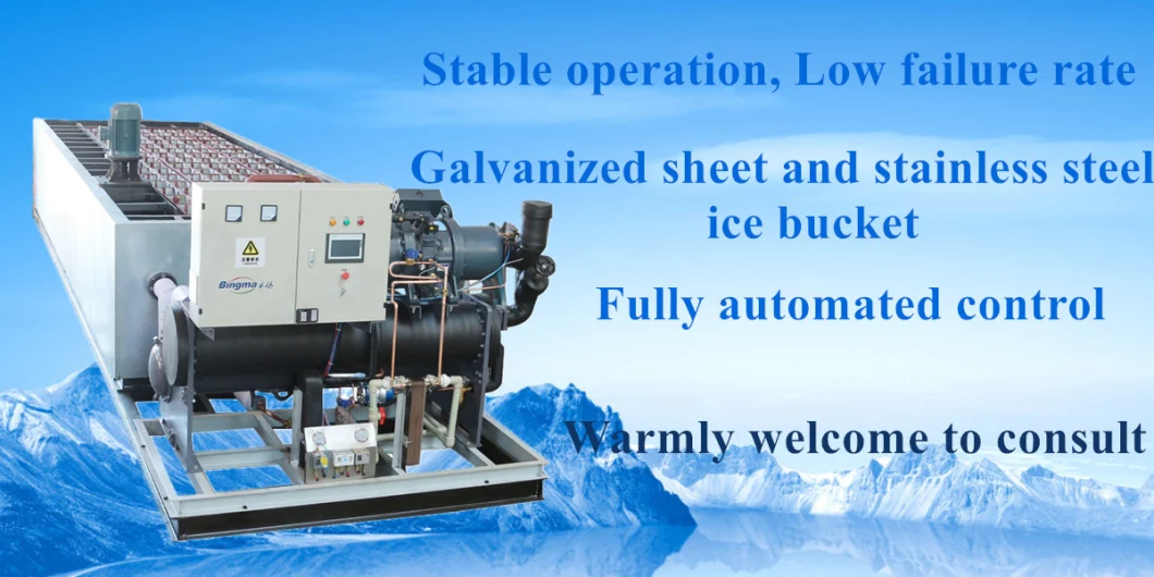 1000kg/ Day Brine Cooling Block Ice Machine Used in The Food Processing
